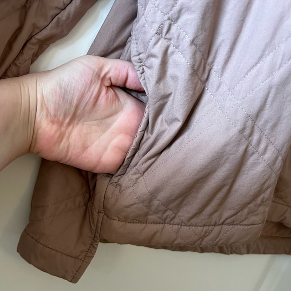 Free People Linear Quilted Bomber Jacket Oversized Blush with Pockets - Picture 6 of 11